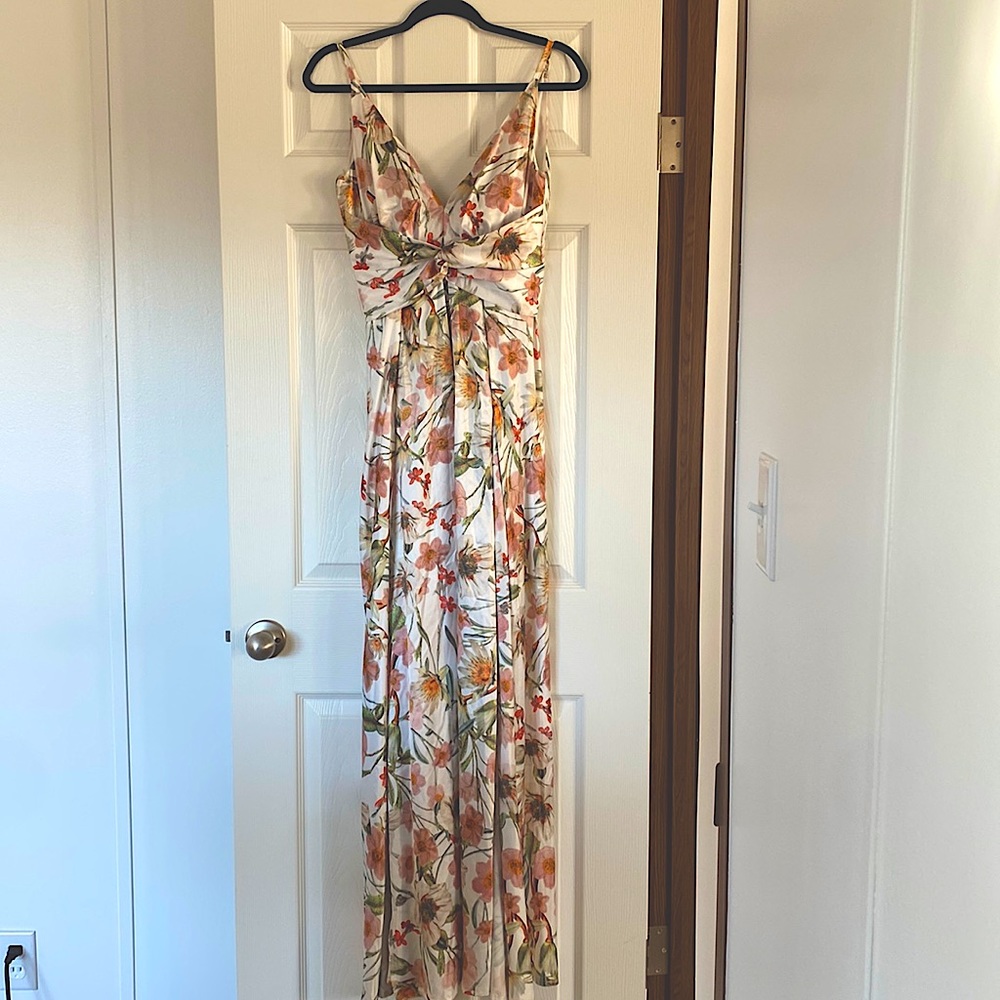 Silk Plunging Maxi Dress